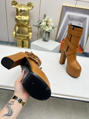 SL ANKLE BUCKLE BOOT PLATFORM SIENNA CALFSKIN