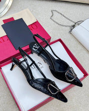 Vlogo Signature Slingback Rough Black Calfskin