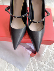 Rockstud Straps Pump 90mm Black