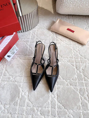 2 Rockstud Slingback 90mm Matte Black