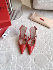 2 Rockstud Slingback 90mm Matte Red