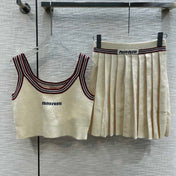 Miu Beige Tank Top and Skirt
